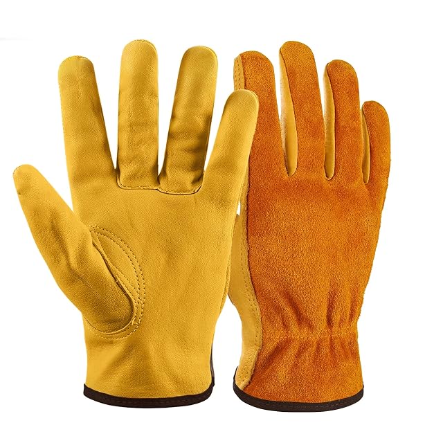 Gants de jardin en cuir avec doublure polaire