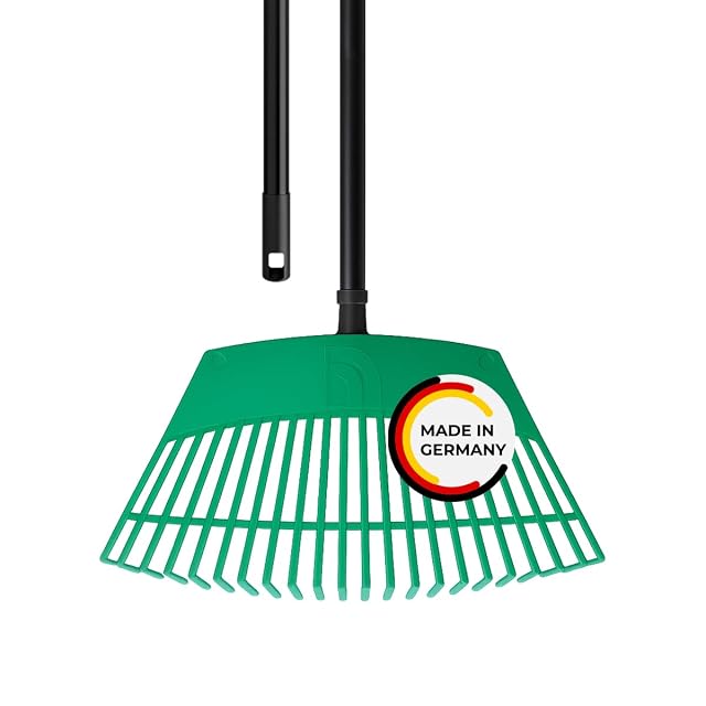 Balai à feuilles vert avec manche noir