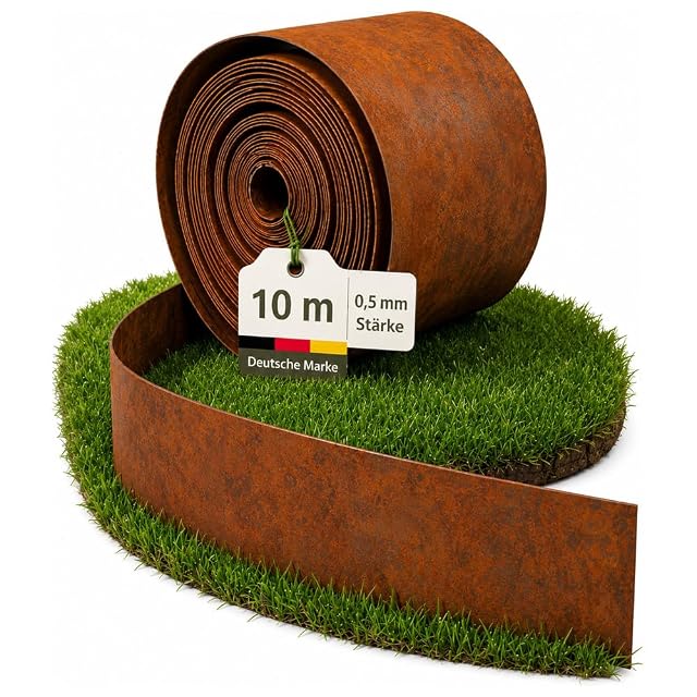 Bordure de massif en acier Corten à bord supérieur plié