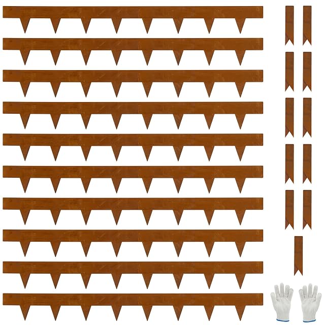 Lames de bordure en acier Corten pré-rouillé avec ancres de sol
