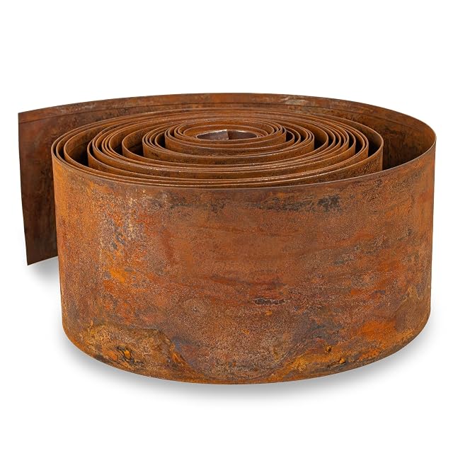 Rouleau de bordure de pelouse en acier Corten pré-patiné