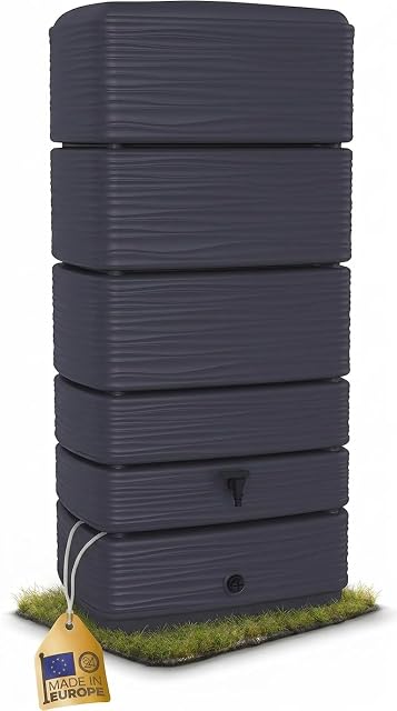 Cuve murale de récupération d’eau graphite à dos plat, 300 litres