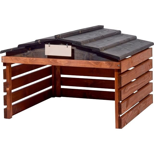 Garage en bois dobar pour robot de tonte avec toit amovible