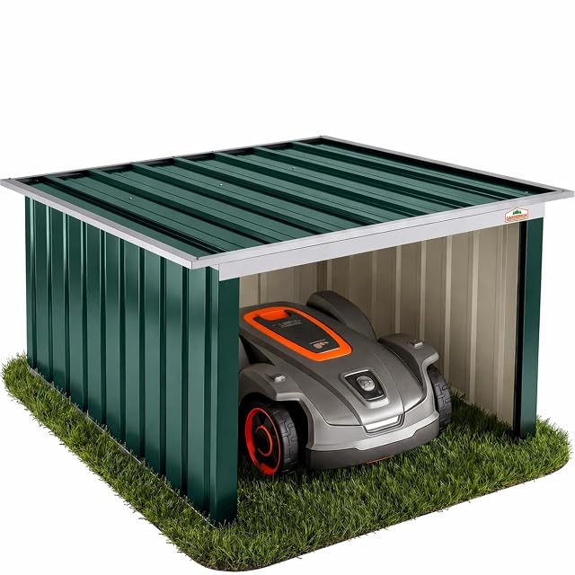 Garage pour robot de tonte GARDEBRUK galvanisé avec toit relevable sur vérins à gaz