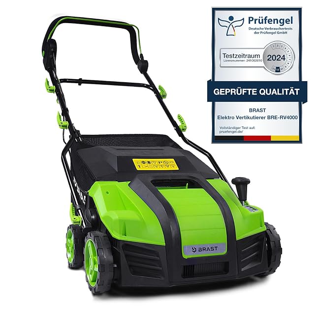Scarificateur électrique BRAST avec largeur de travail de 40 cm et sac de ramassage de 55 litres