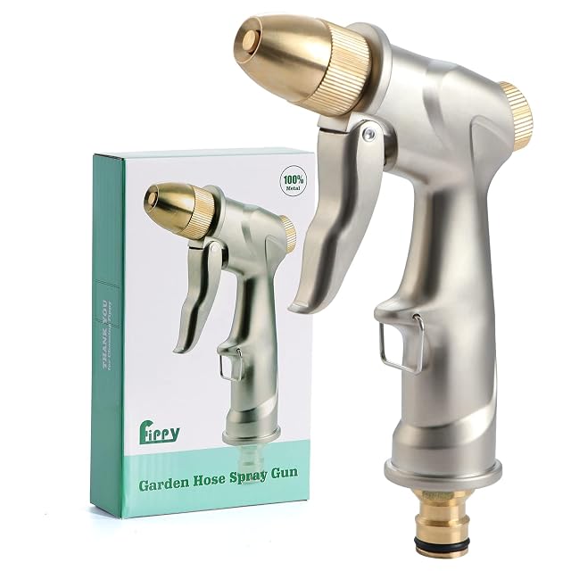 Pistolet d’arrosage métal court avec tête de buse en laiton