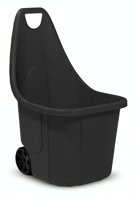 Petite brouette de jardin en plastique noir